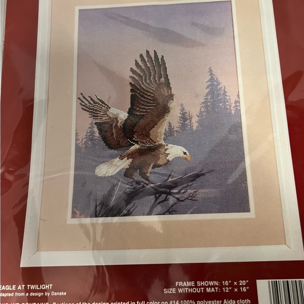 JCA Needle Treasures Eagle At Twilight Colorant Cross Stitch Kit #02556 New VTG